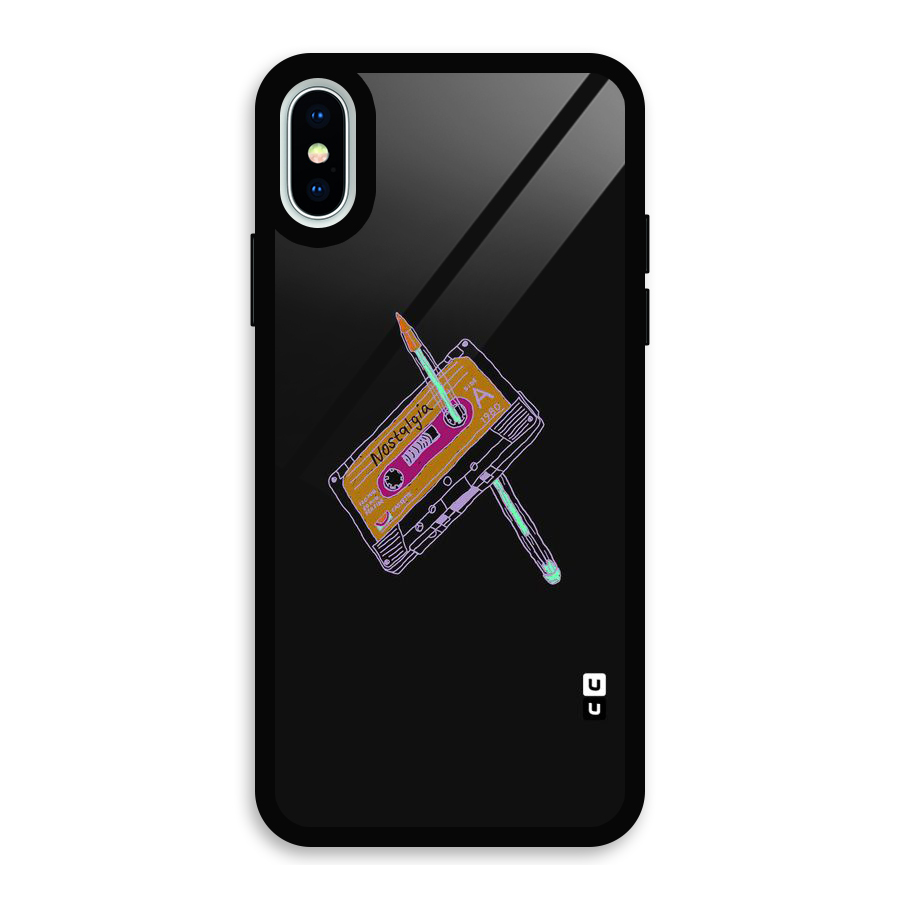 Casette Nostalgia Glass Back Case for iPhone XS