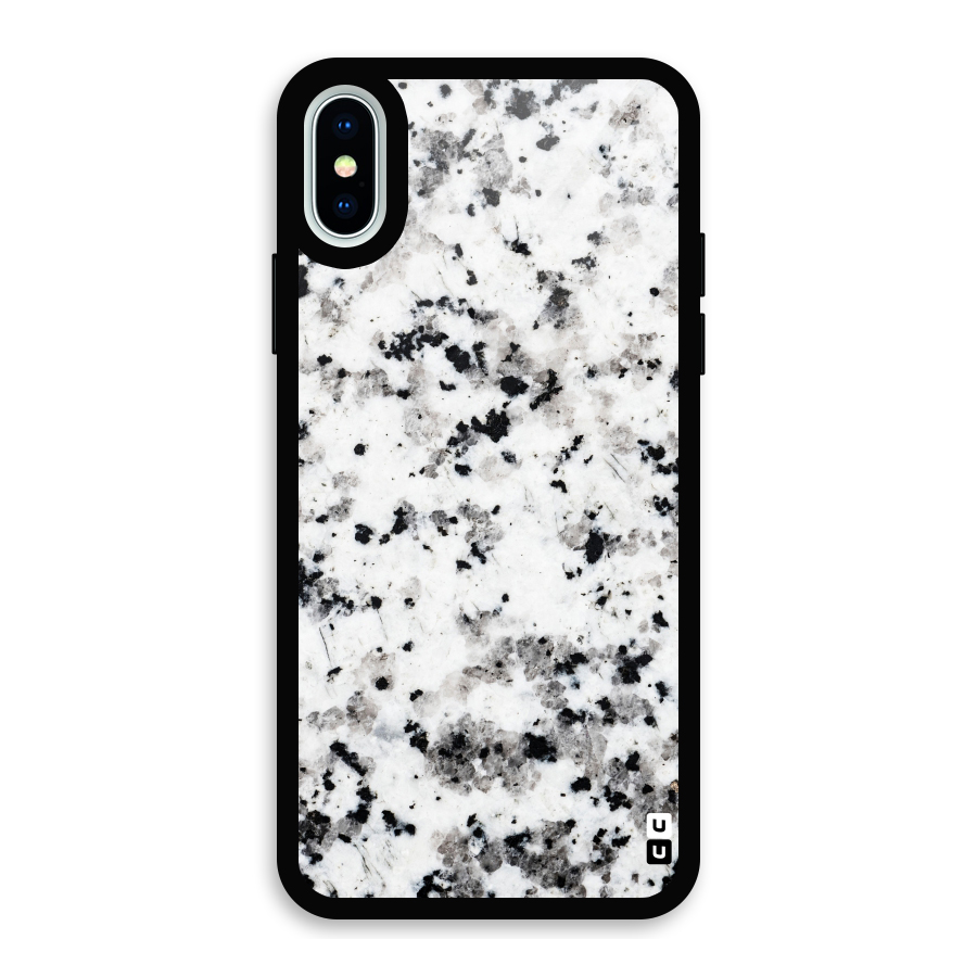 Charcoal Spots Marble Glass Back Case for iPhone XS
