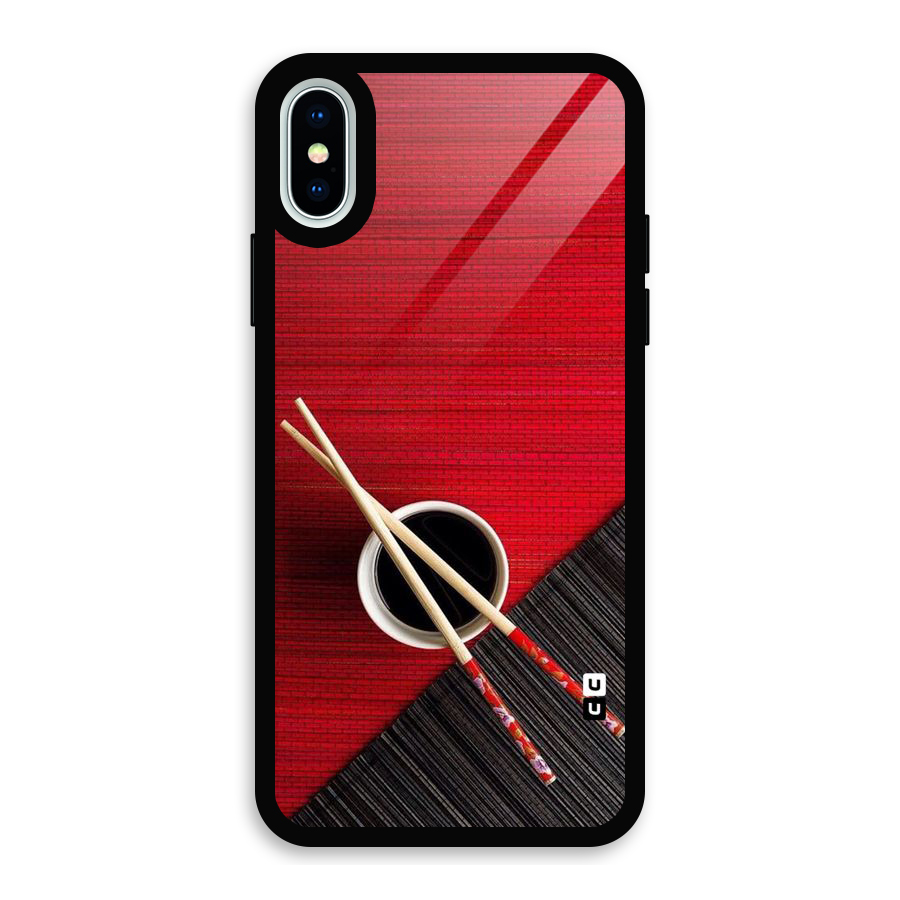 Chopstick Design Glass Back Case for iPhone XS