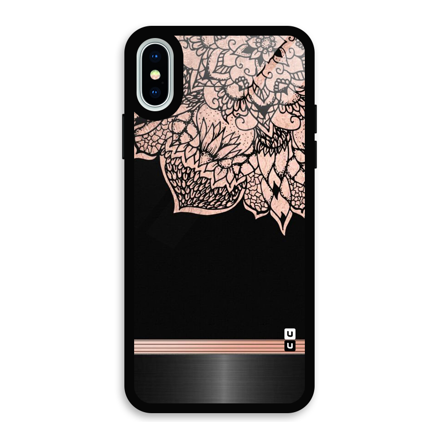 Classic Black Sleak Design Glass Back Case for iPhone XS