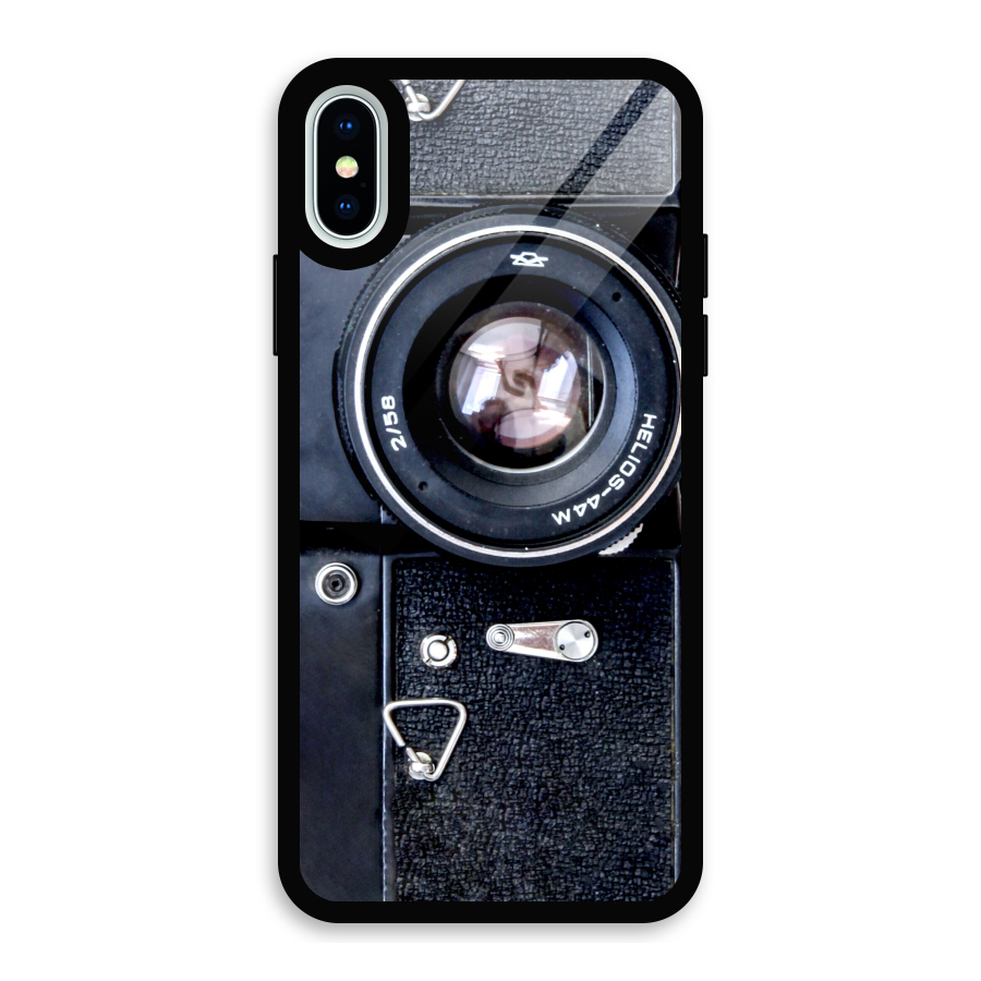 Classic Camera Glass Back Case for iPhone XS