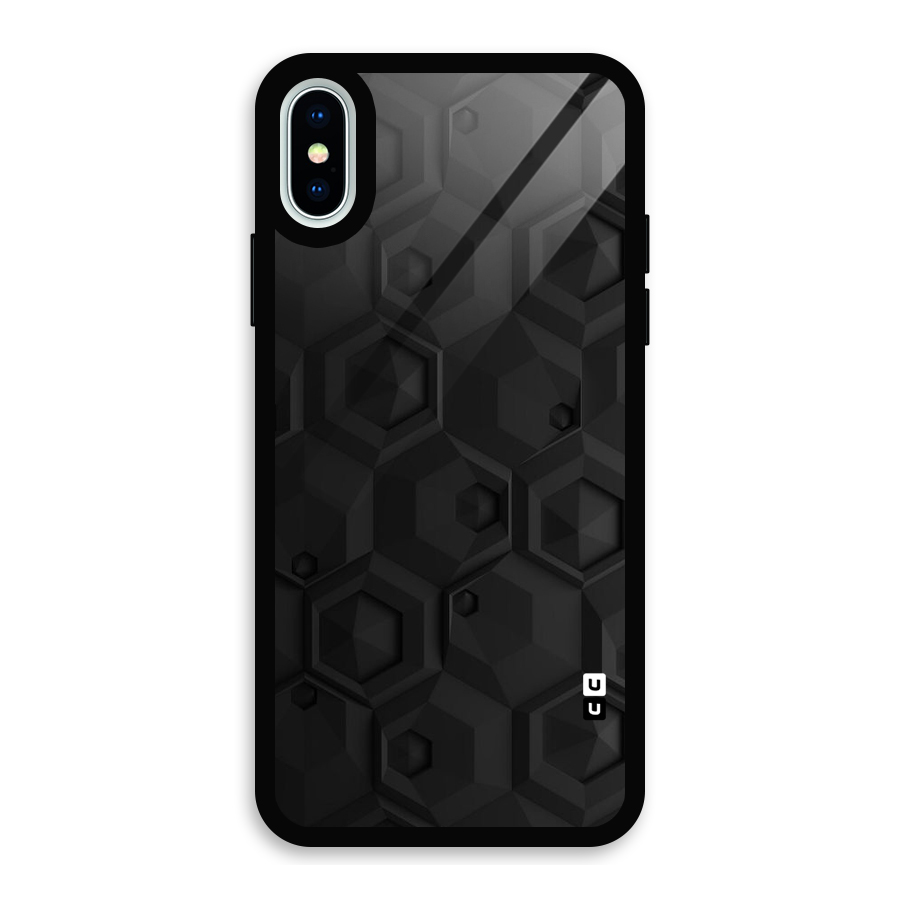 Classic Hexa Glass Back Case for iPhone XS