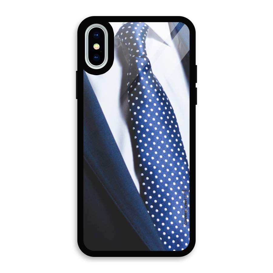 Classy Tie Glass Back Case for iPhone XS