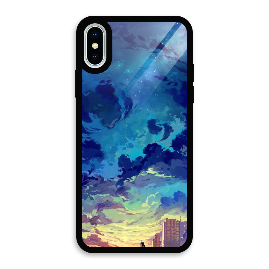 Cloud Art Glass Back Case for iPhone XS