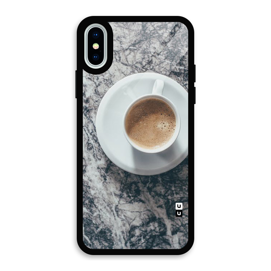 Coffee On Marble Glass Back Case for iPhone XS