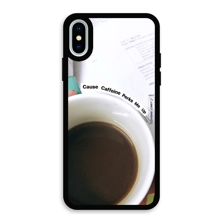 Coffee Perks Glass Back Case for iPhone XS