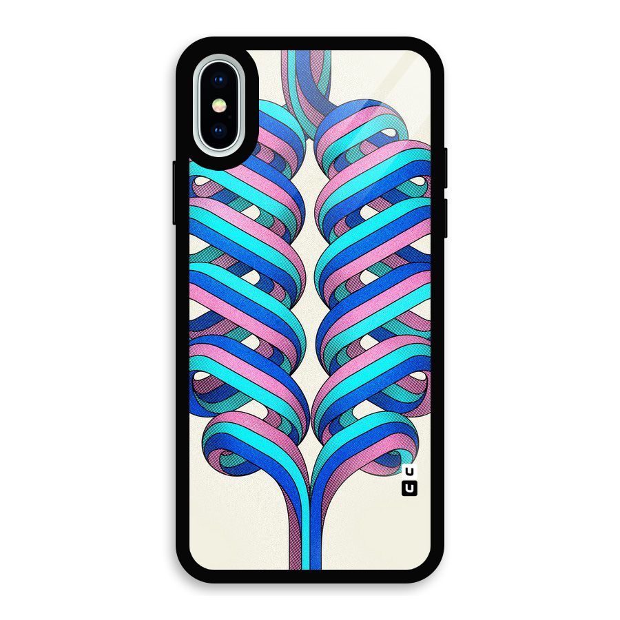 Coil Abstract Pattern Glass Back Case for iPhone XS