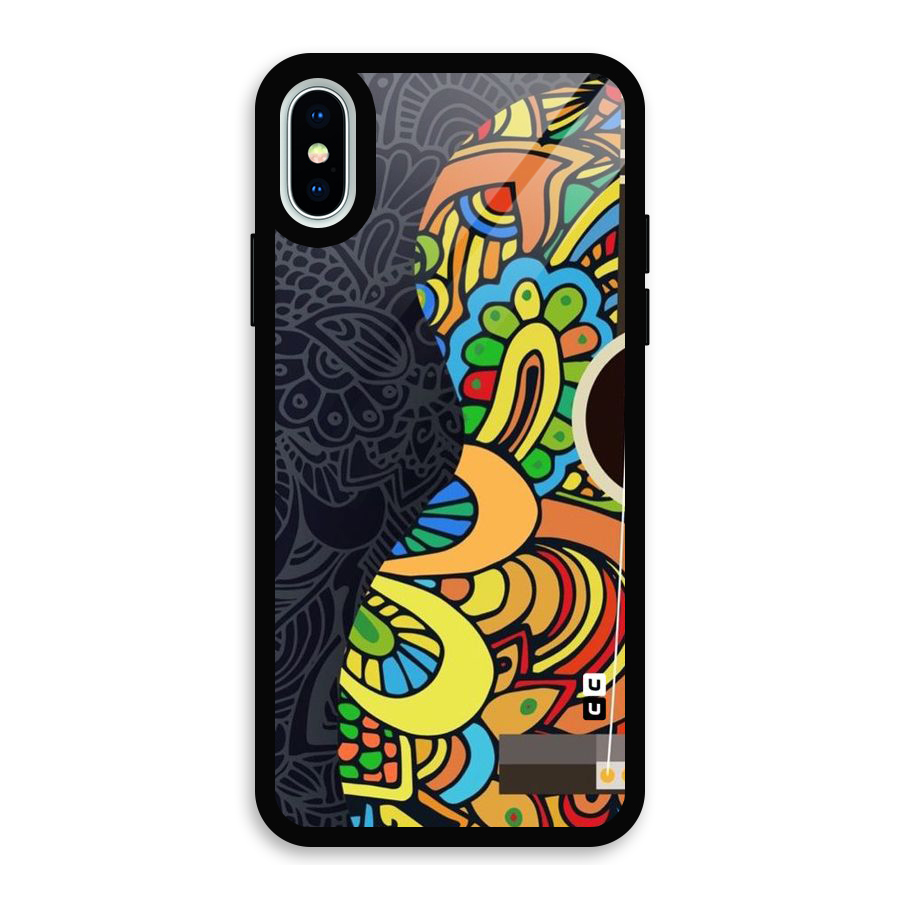 Colored Blocks Glass Back Case for iPhone XS