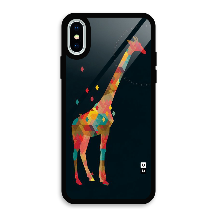 Colored Giraffe Glass Back Case for iPhone XS