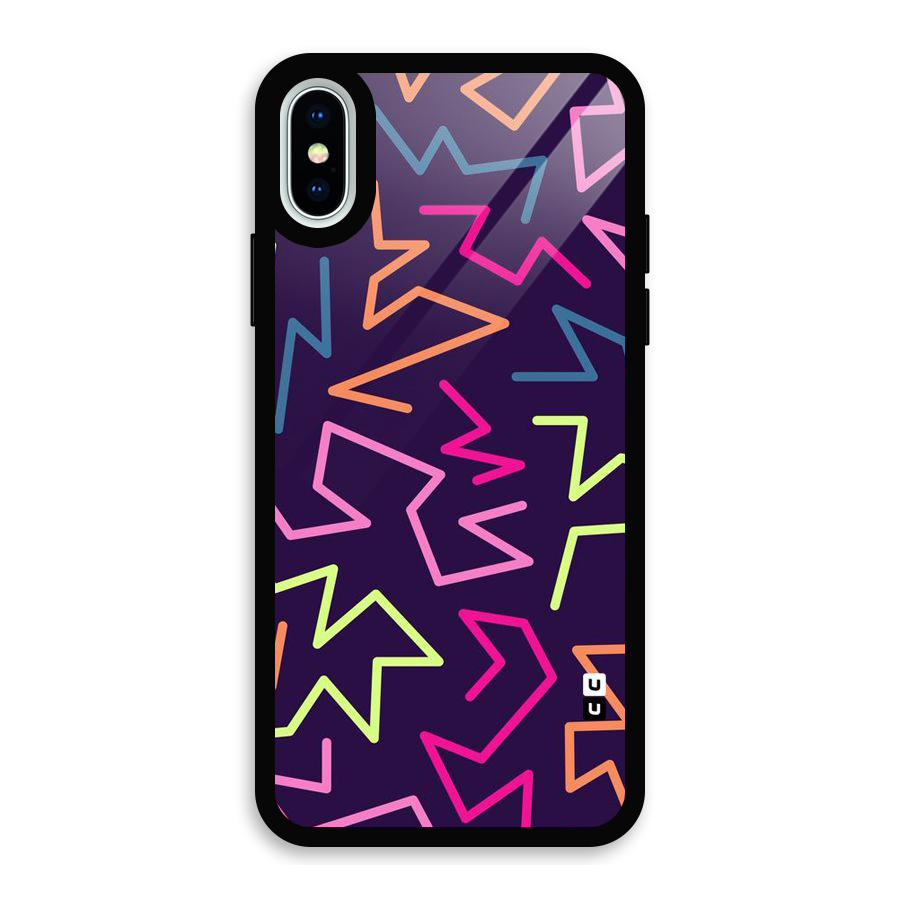 Colored Lines Glass Back Case for iPhone XS