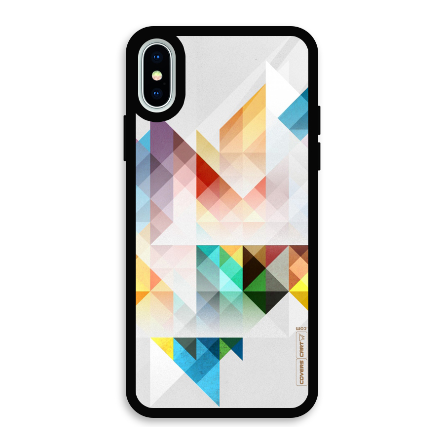 Colorful Geometric Art Glass Back Case for iPhone XS