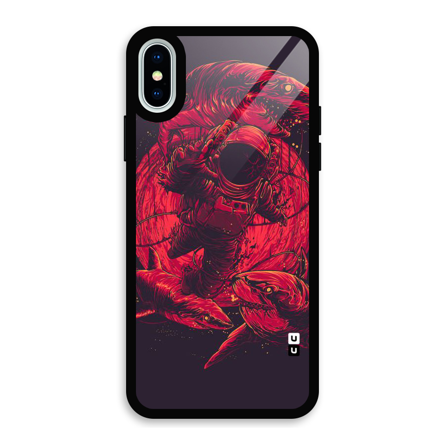 Coloured Spaceman Glass Back Case for iPhone XS