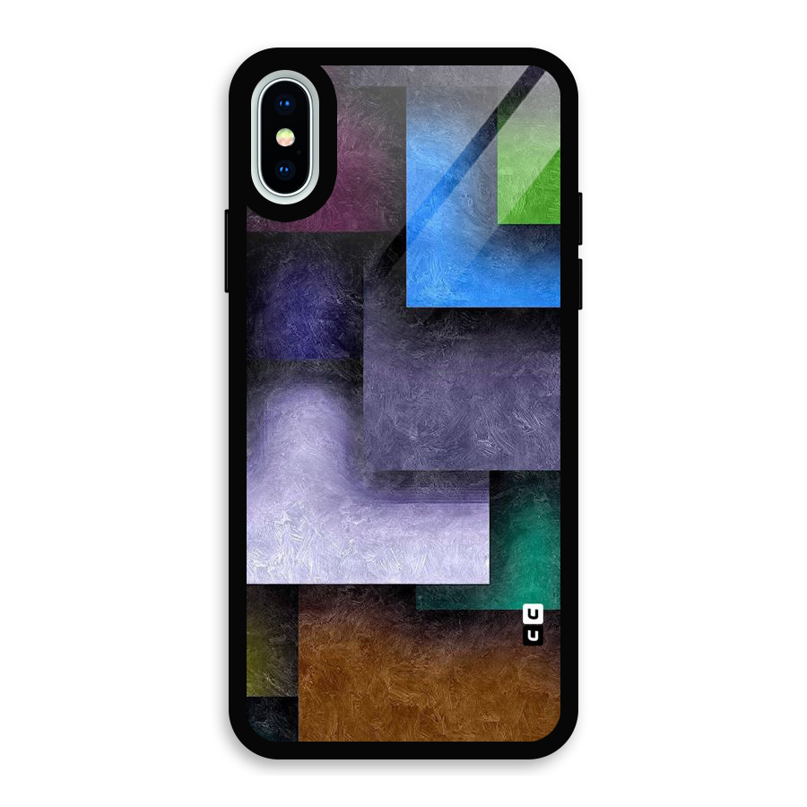 Concrete Squares Glass Back Case for iPhone XS