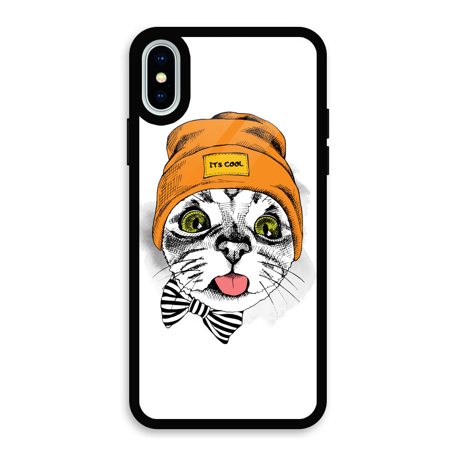 Cool cat Glass Back Case for iPhone XS