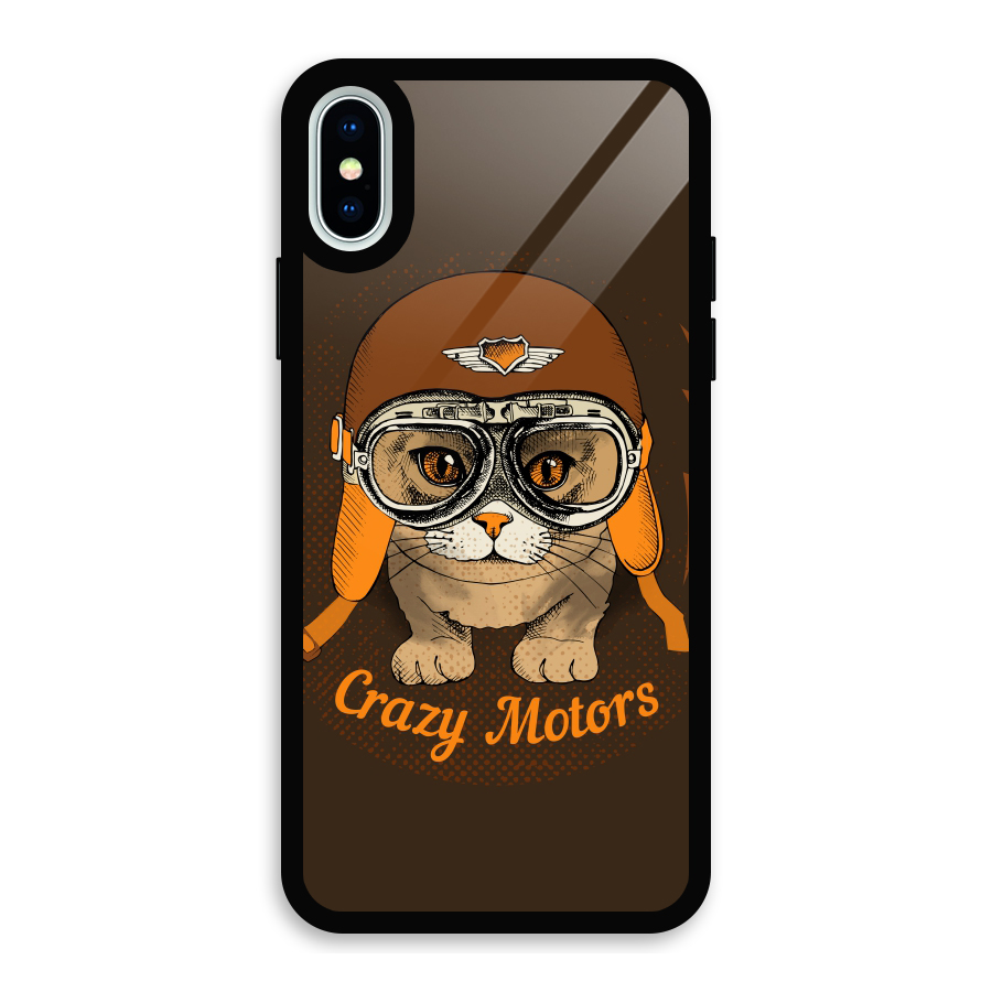Crazy cat Glass Back Case for iPhone XS