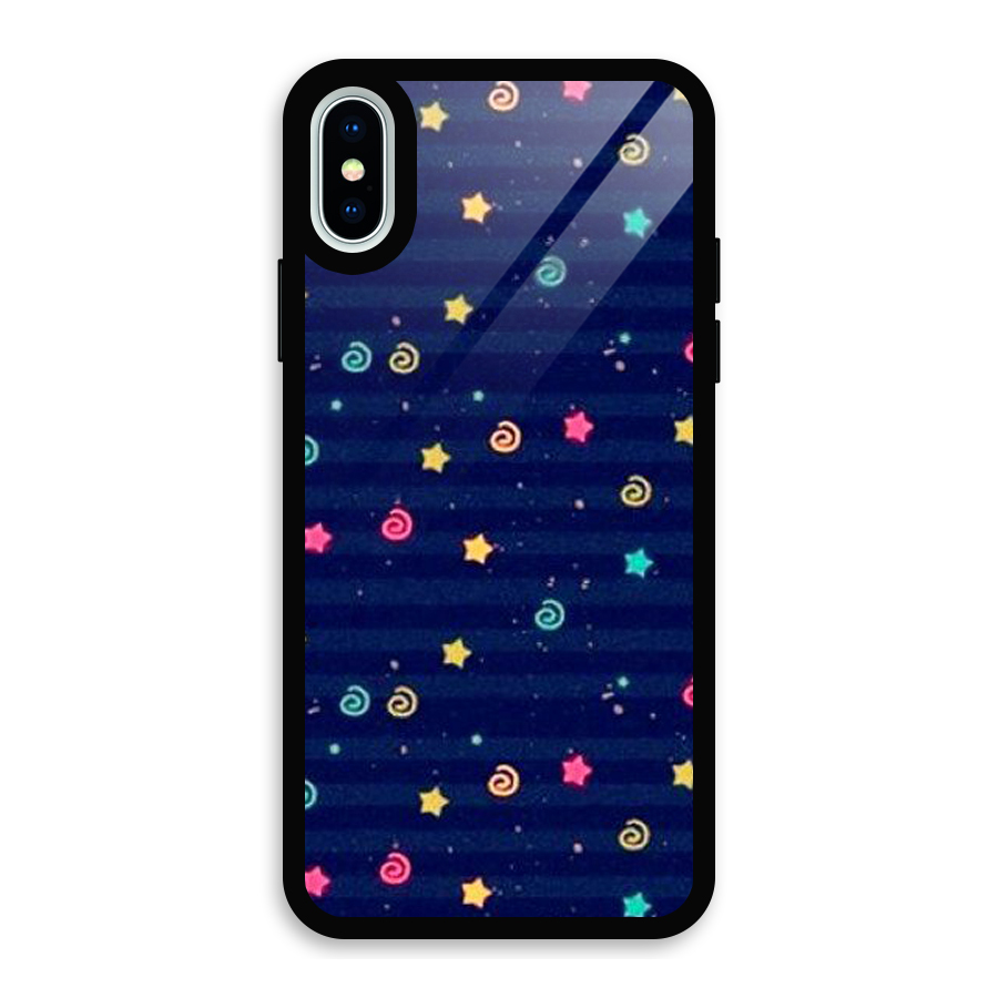 Cute Design Glass Back Case for iPhone XS