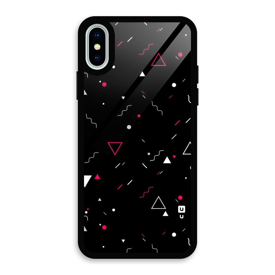 Dark Shapes Design Glass Back Case for iPhone XS