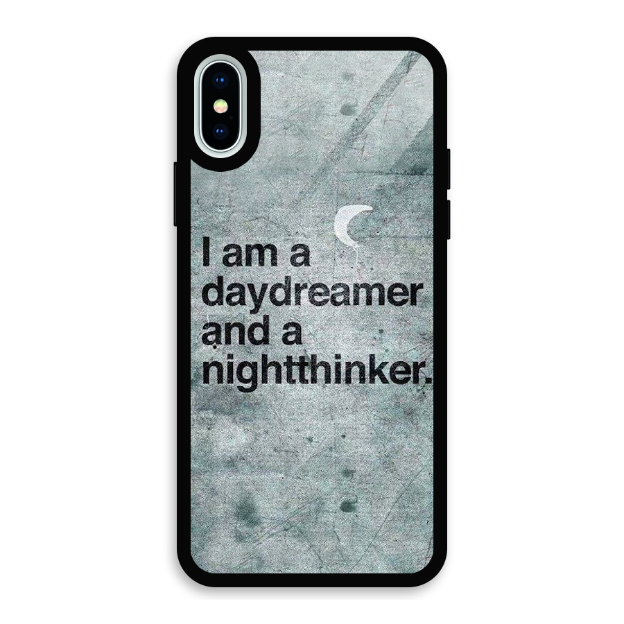 Day Dreamer Night Thinker Glass Back Case for iPhone XS
