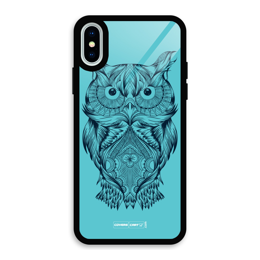 Designer Owl Glass Back Case for iPhone XS
