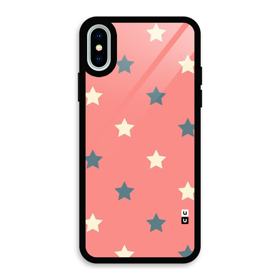 Diagonal Stars Glass Back Case for iPhone XS