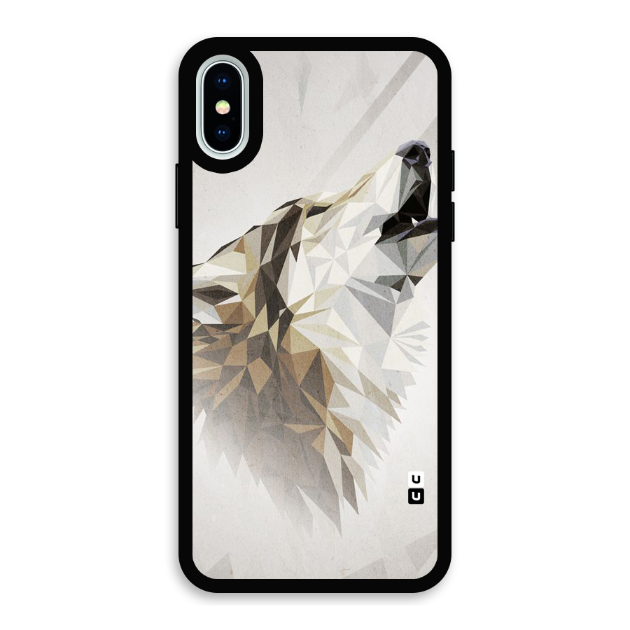Diamond Wolf Glass Back Case for iPhone XS