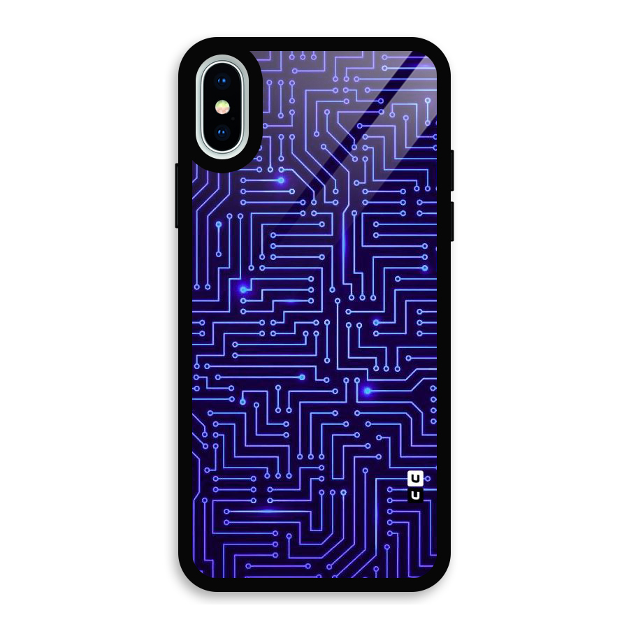 Dotting Lines Glass Back Case for iPhone XS