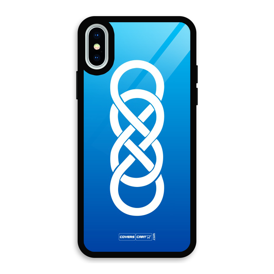 Double Infinity Blue Glass Back Case for iPhone XS