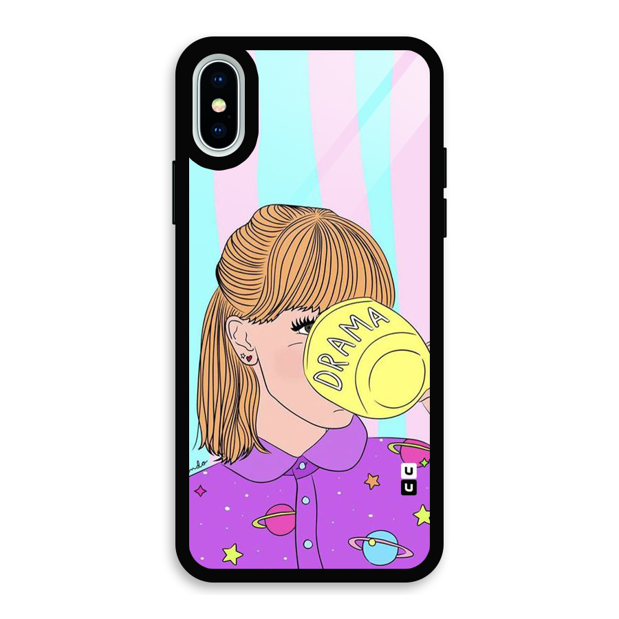 Drama Cup Glass Back Case for iPhone XS