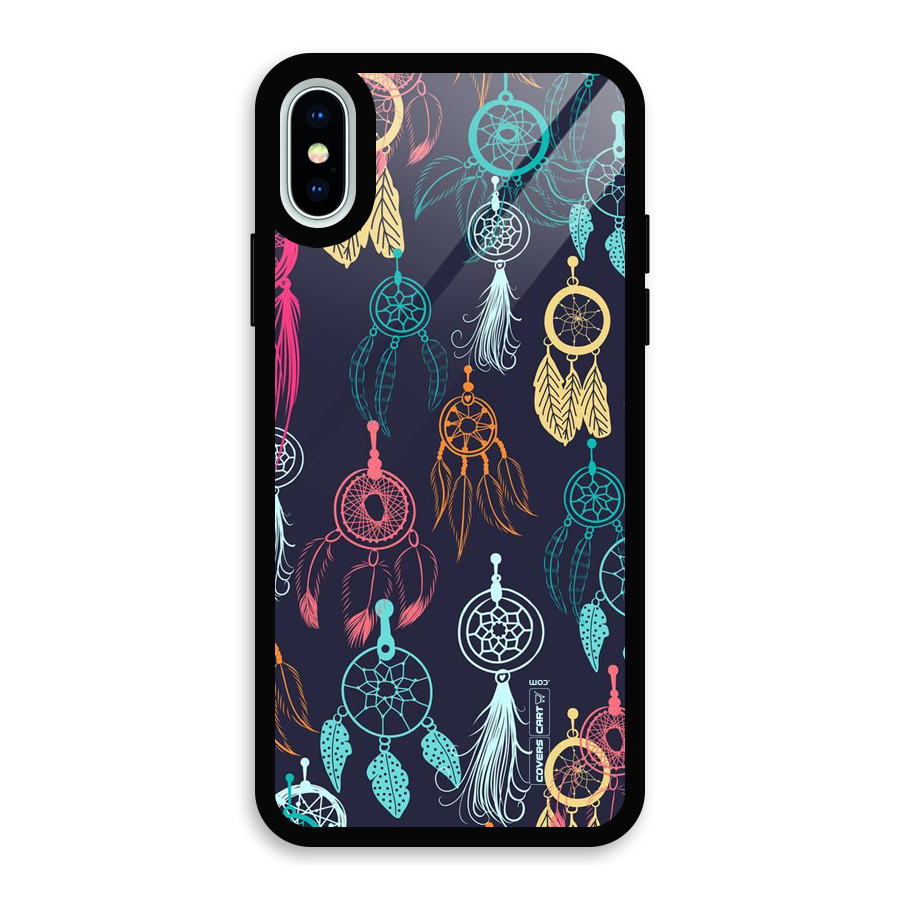 Dream Catcher Pattern Glass Back Case for iPhone XS