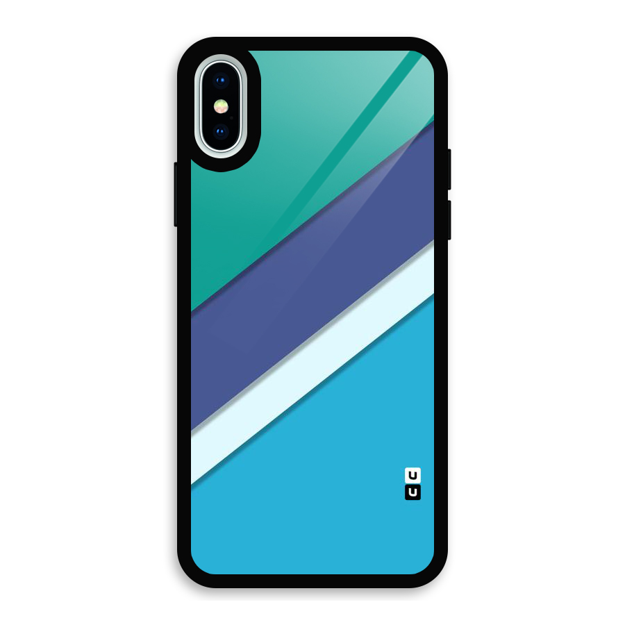 Elegant Colored Stripes Glass Back Case for iPhone XS