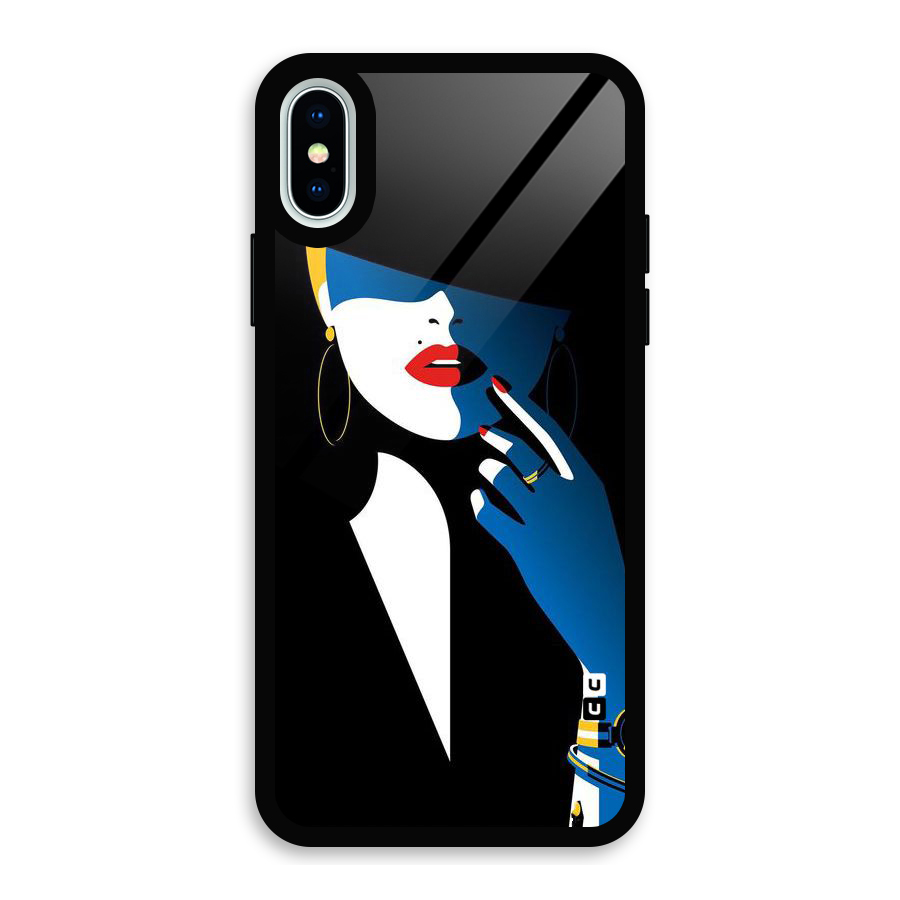 Elegant Woman Glass Back Case for iPhone XS
