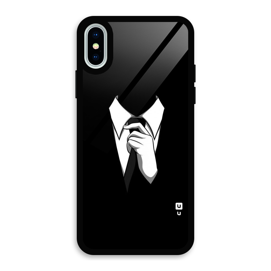 Faceless Gentleman Glass Back Case for iPhone XS