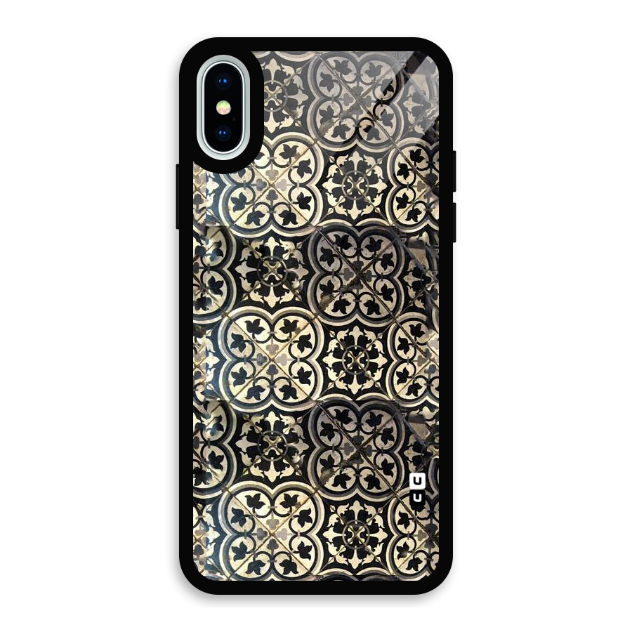 Floral Tile Glass Back Case for iPhone XS