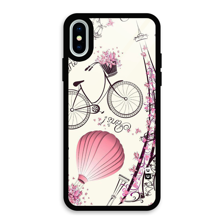 Flower Clipart Glass Back Case for iPhone XS