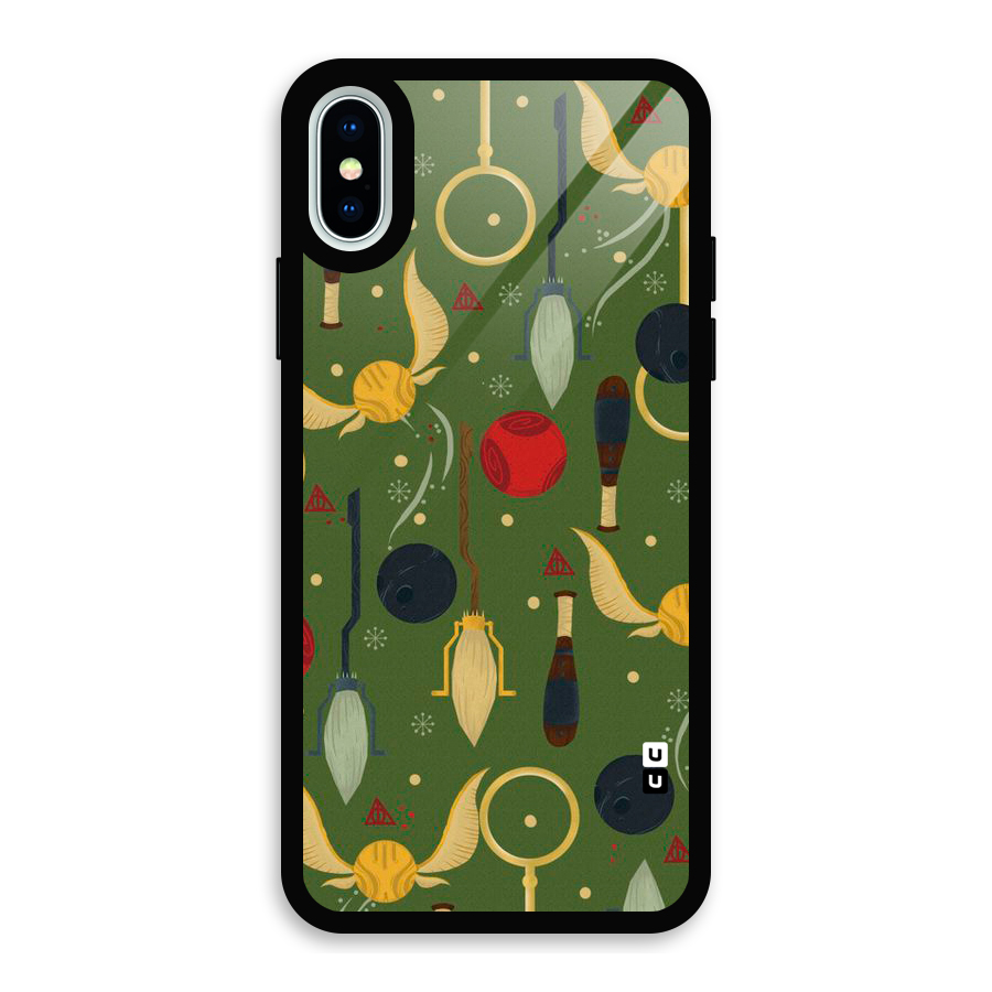 Flying Ball Pattern Glass Back Case for iPhone XS