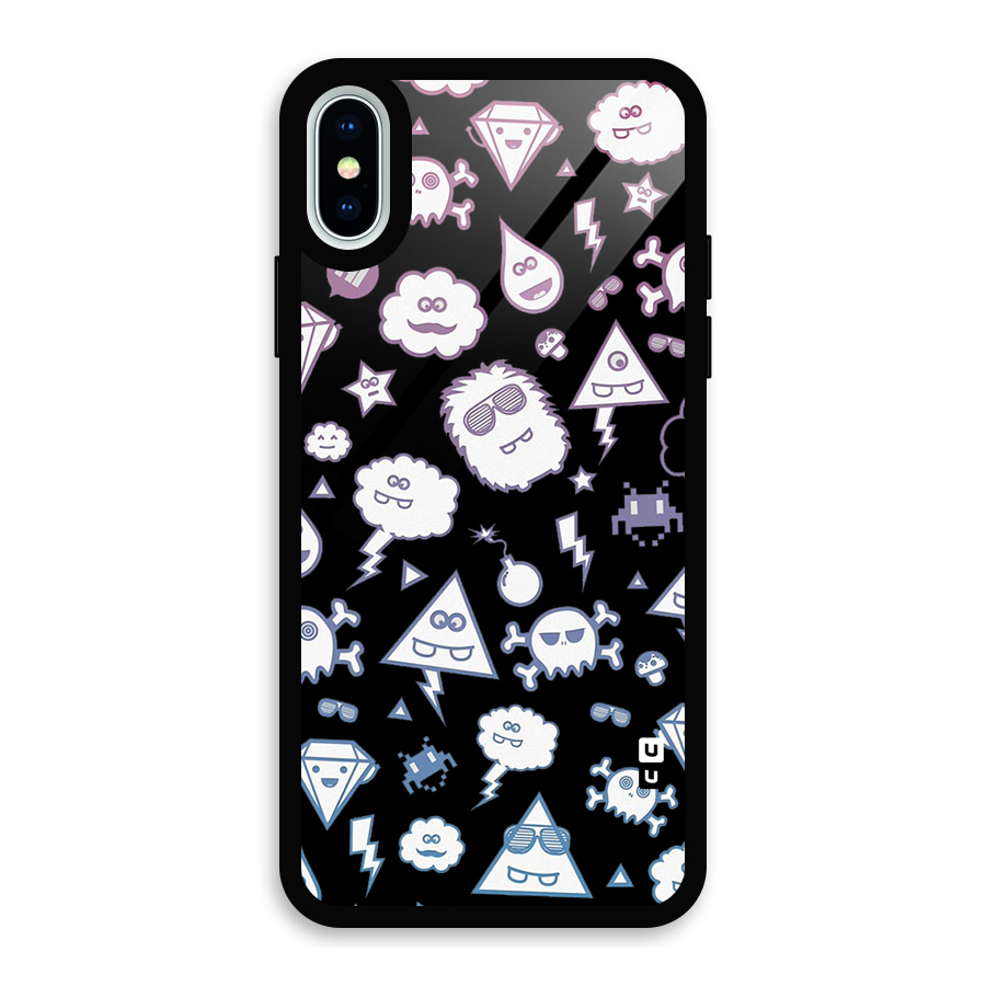 Funny Faces Glass Back Case for iPhone XS