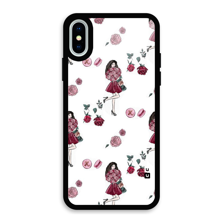 Girl With Flowers Glass Back Case for iPhone XS
