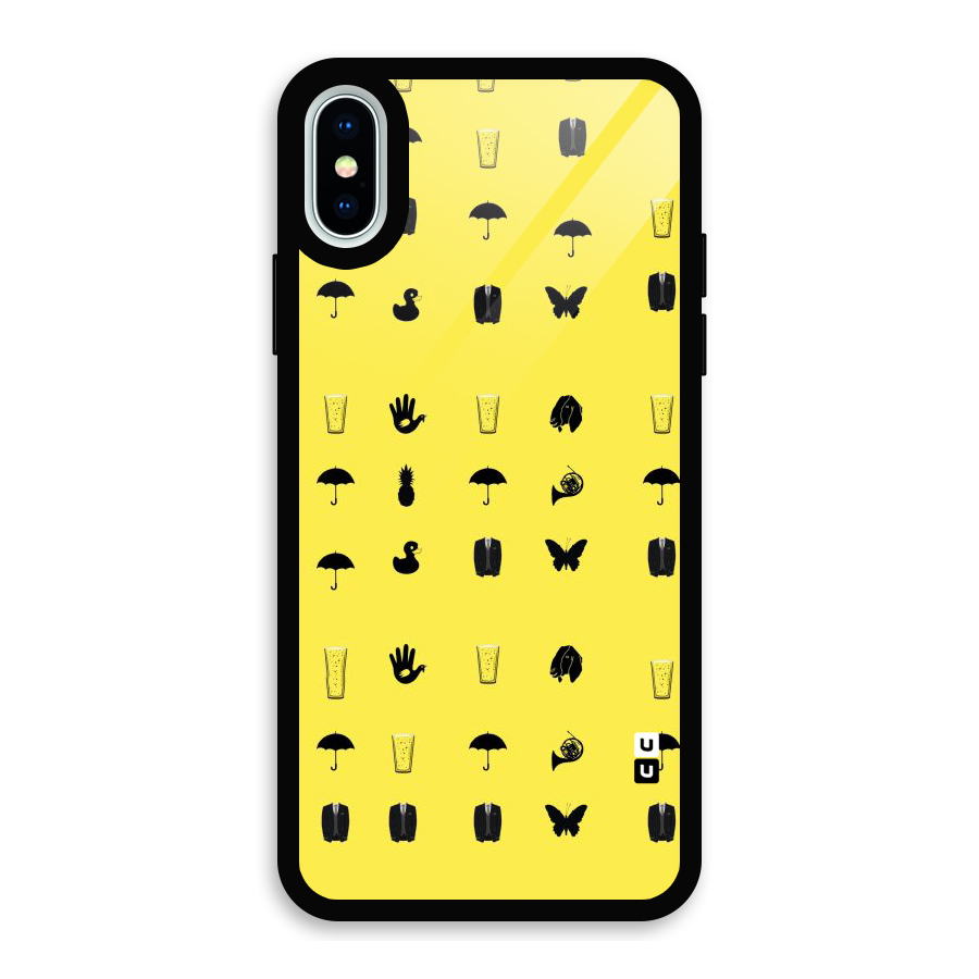 Glass Pattern Glass Back Case for iPhone XS