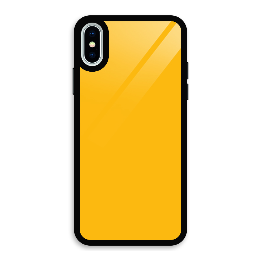 Gold Yellow Glass Back Case for iPhone XS