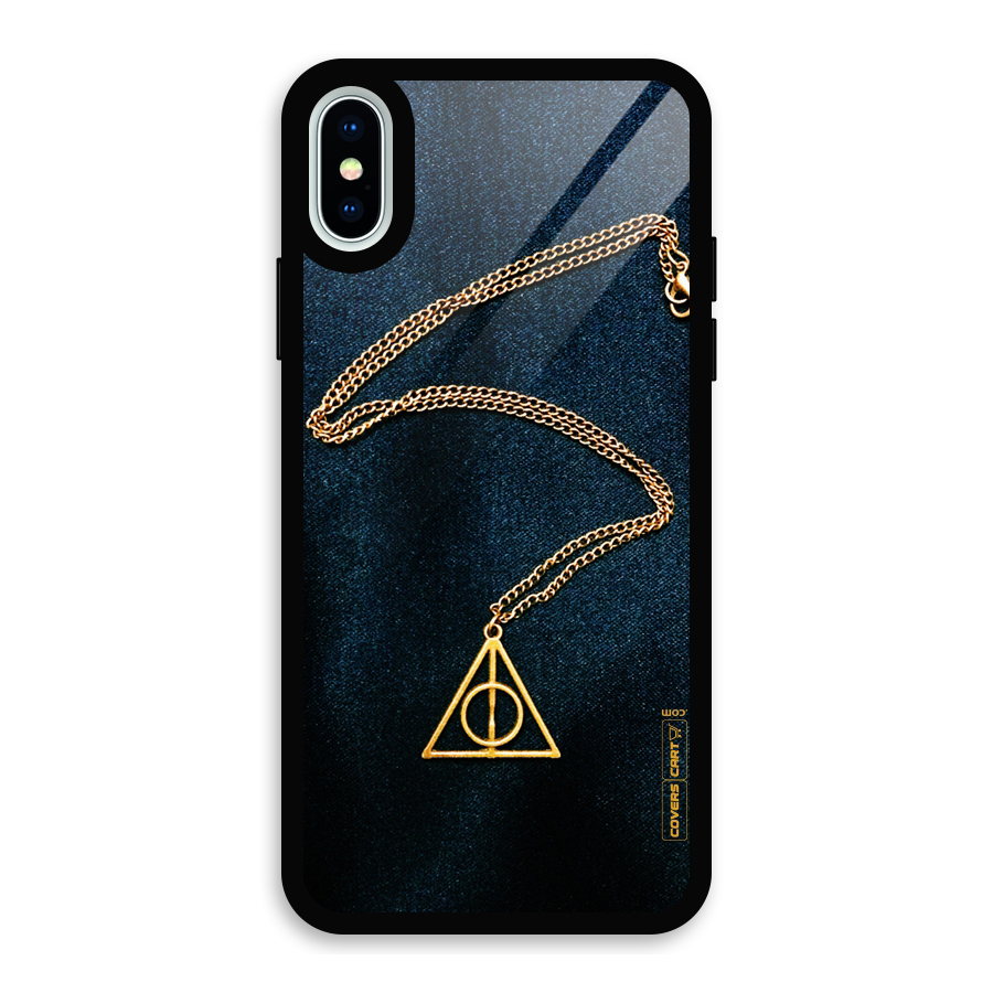 Golden Chain Glass Back Case for iPhone XS