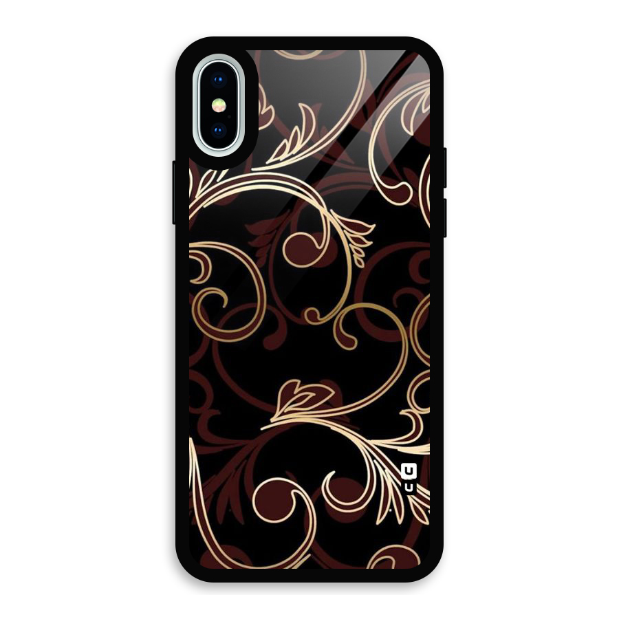 Golden Maroon Beauty Glass Back Case for iPhone XS