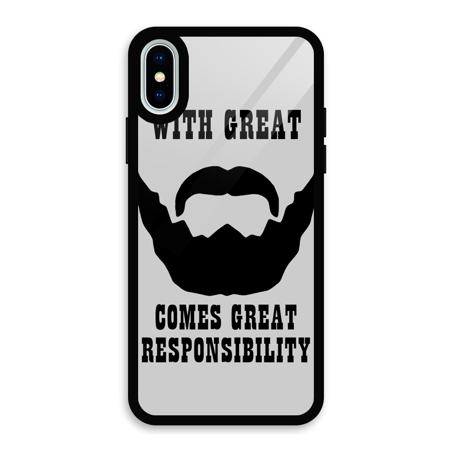 Great Beard Great Responsibility Glass Back Case for iPhone XS