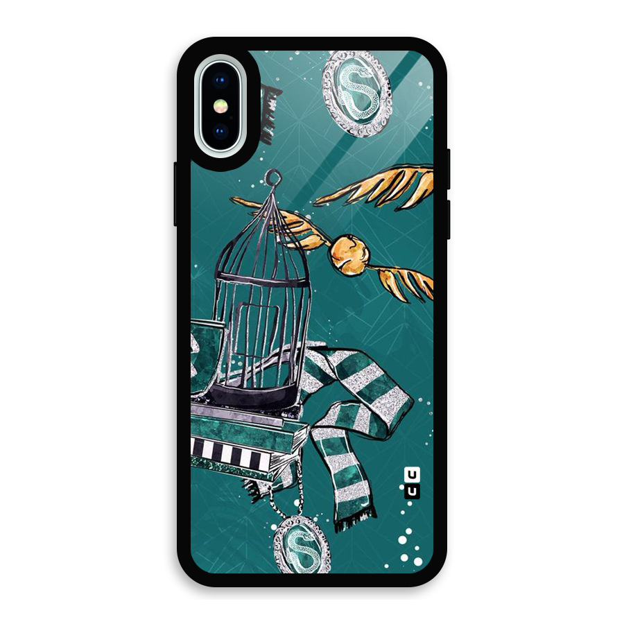 Green Scarf Glass Back Case for iPhone XS