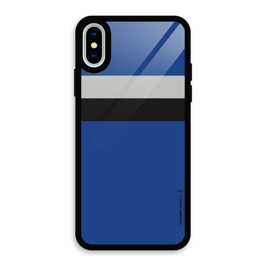 Grey Black Strips Glass Back Case for iPhone XS