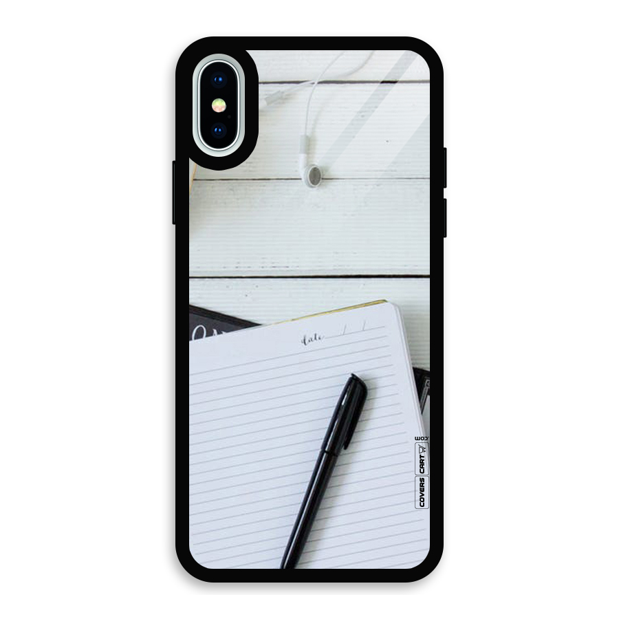Headphones Notes Glass Back Case for iPhone XS
