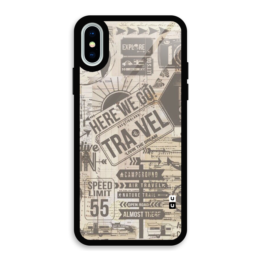 Here We Travel Glass Back Case for iPhone XS