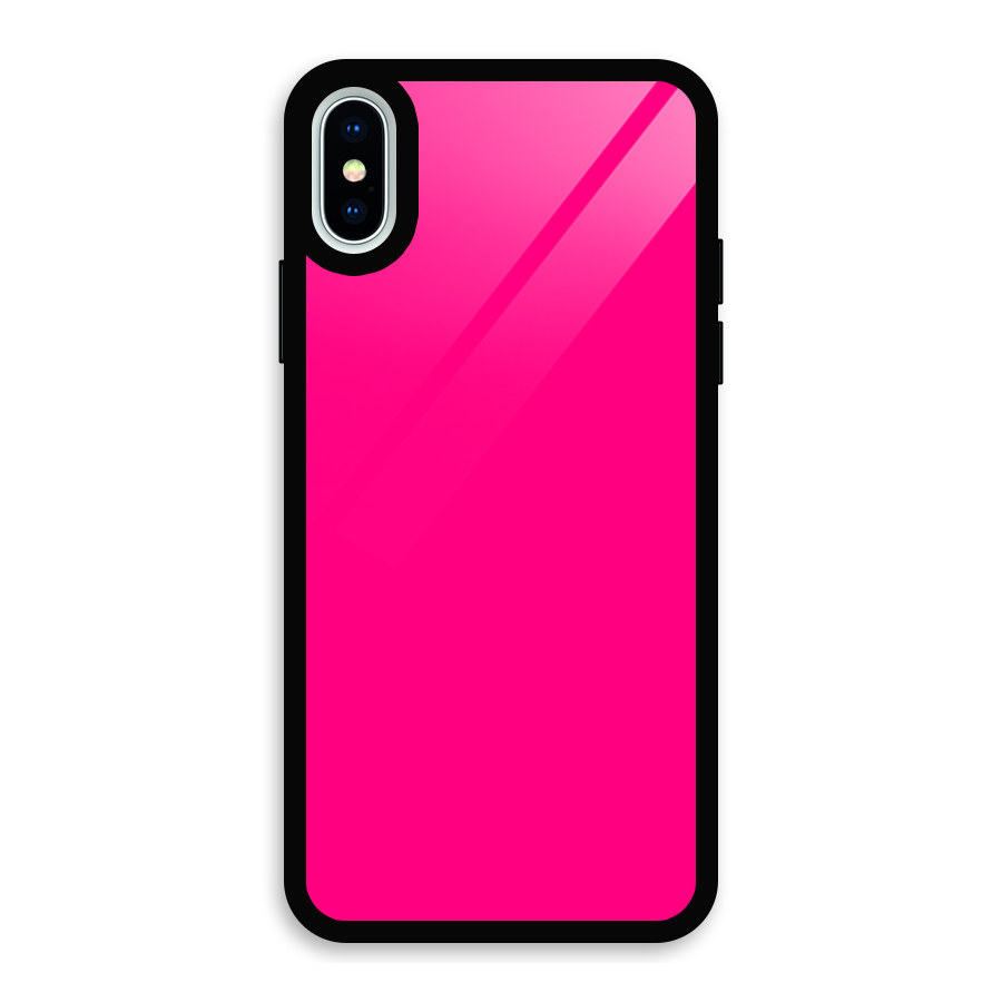 Hot Pink Glass Back Case for iPhone XS