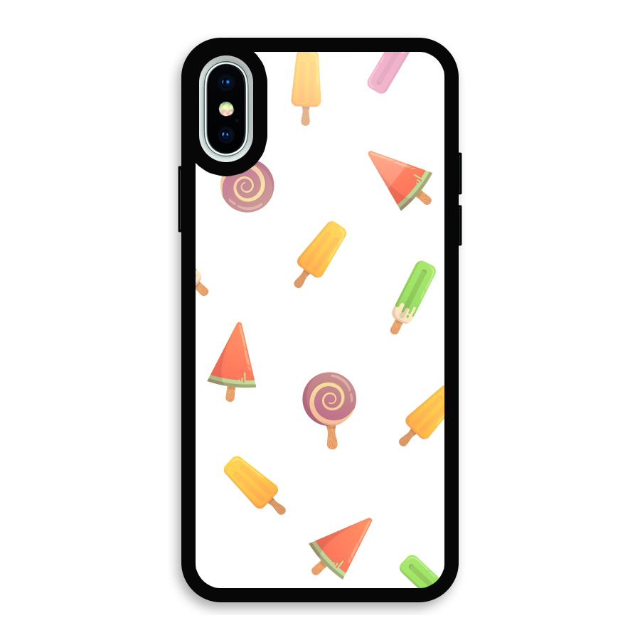 Ice Cream Colors Glass Back Case for iPhone XS