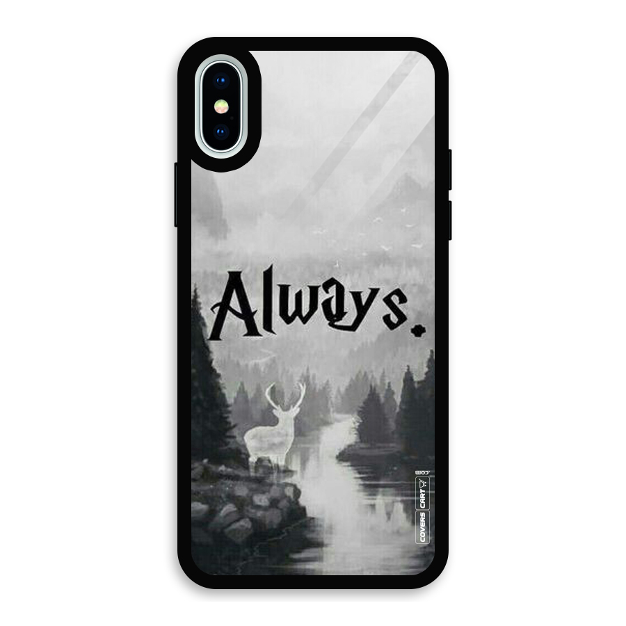 Invisible Deer Glass Back Case for iPhone XS