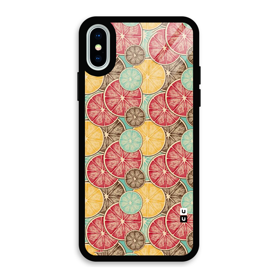 Juicy Pattern Glass Back Case for iPhone XS